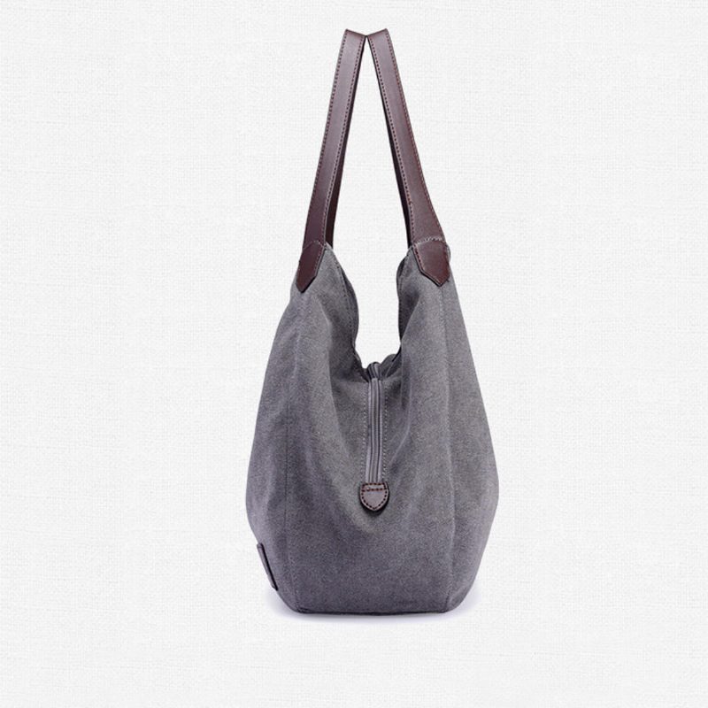 Kvinner Vintage Damer Stor Canvas Håndveske Reise Skulderveske Casual Tote