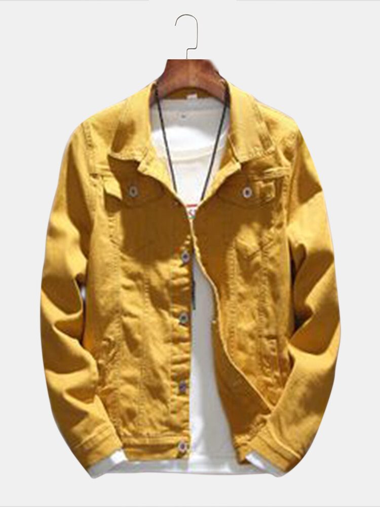 Uformelle Jeans For Menn Vår-og Høstsesong Denimjakke