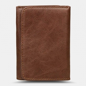 Menn Vintage Rfid Anti-magnetisk Kuskinn Lommebok Trifold Kort Multi-kort Spor Kortetui Førerkort Lommebok
