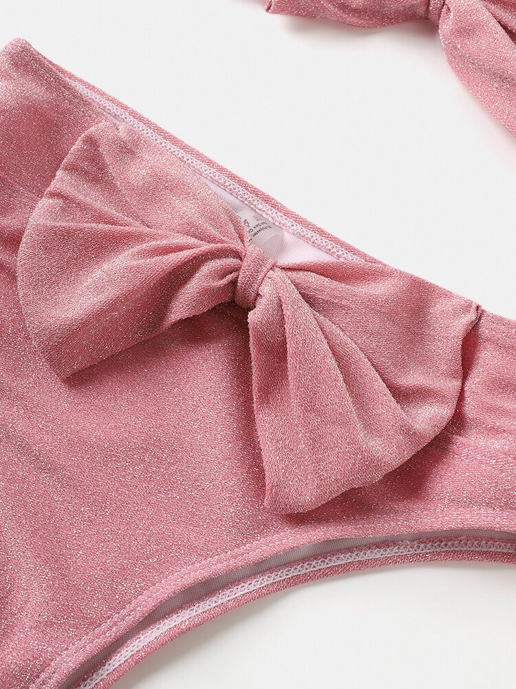 Dame Large Bowknot Trådløs Rygglukking Bandeau Bikinis Badetøy