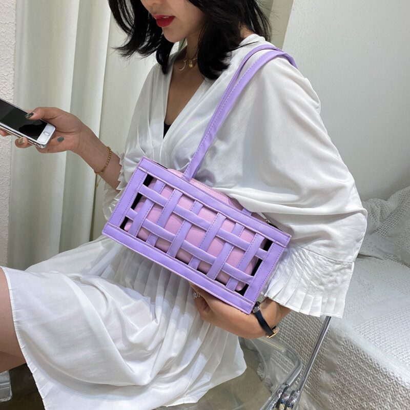 Dame 2stk Hollow Out Solid Satchel Skulderveske
