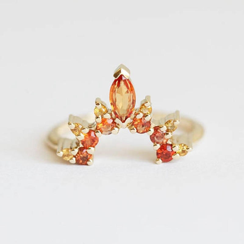 3 Stk/sett Stilige Damer Stablebare Ringer Ruby Krystall Blomster Sjarm Bohemian Ringsett For Kvinner