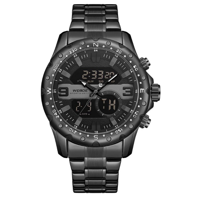 Weide Wh8502 Business Style Dual Display Watch Lcd Digital Chronograph 3atm Vanntett Herreklokke
