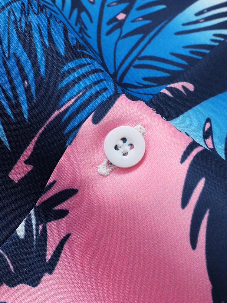 Hawaii-skjorter Med Trykk På Kokosnøtttre For Menn