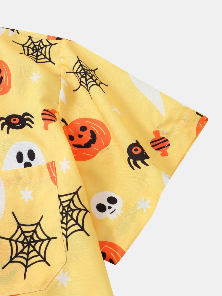 Menn Halloween Ghost Pumpkin Pattern Funny Shirt