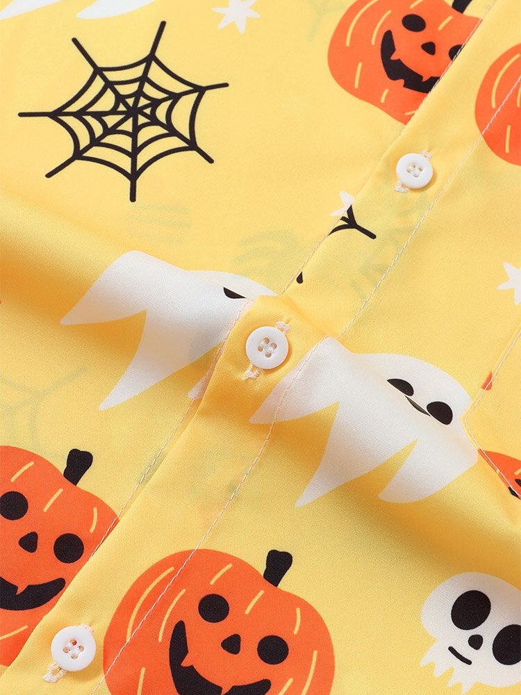 Menn Halloween Ghost Pumpkin Pattern Funny Shirt