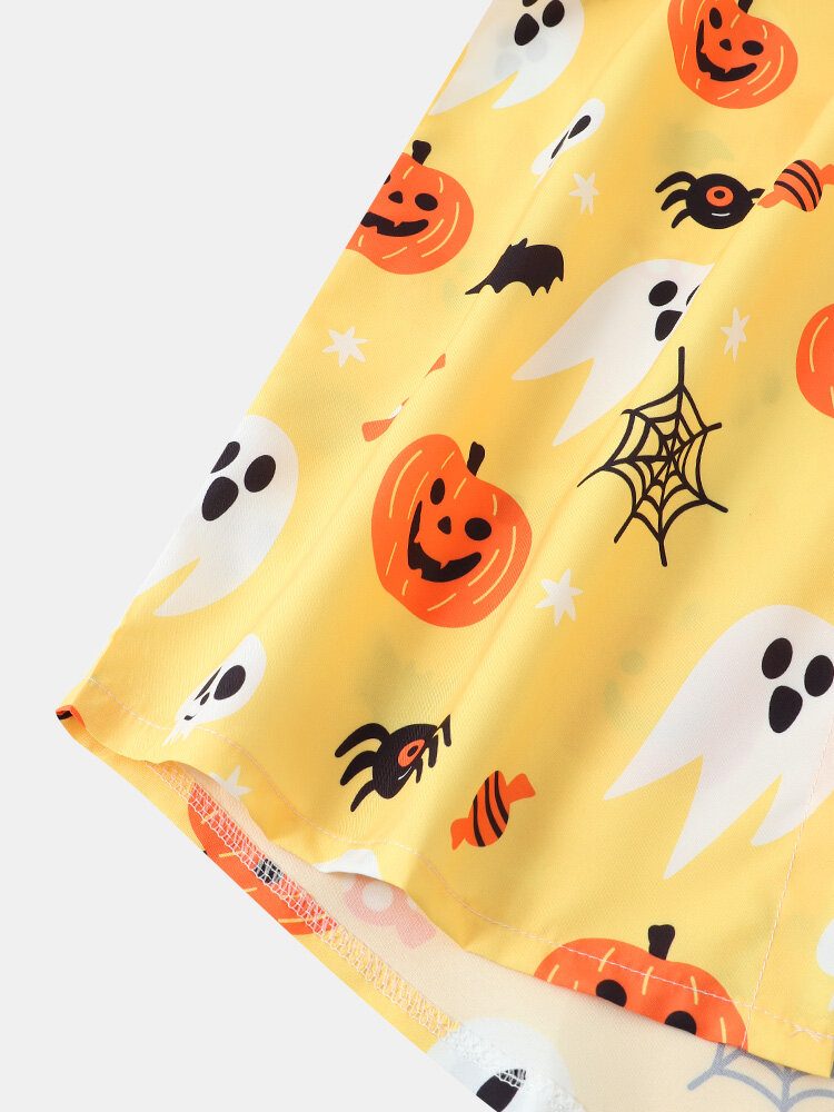 Menn Halloween Ghost Pumpkin Pattern Funny Shirt