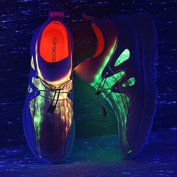 Lysesko Usb Lading Fargerike Led Walking Sneakers