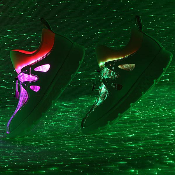 Lysesko Usb Lading Fargerike Led Walking Sneakers