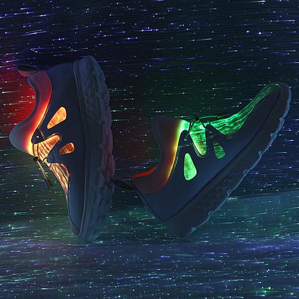 Lysesko Usb Lading Fargerike Led Walking Sneakers