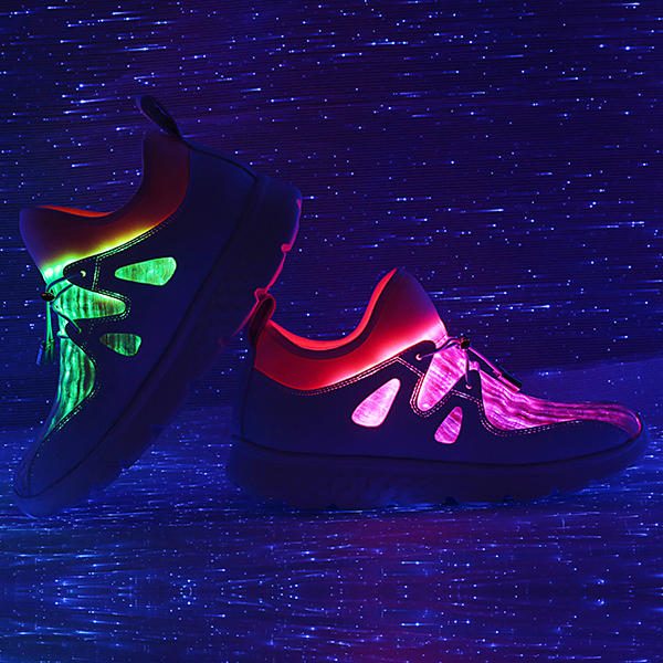 Lysesko Usb Lading Fargerike Led Walking Sneakers