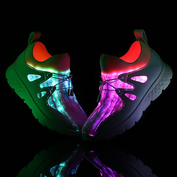 Lysesko Usb Lading Fargerike Led Walking Sneakers