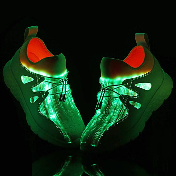 Lysesko Usb Lading Fargerike Led Walking Sneakers