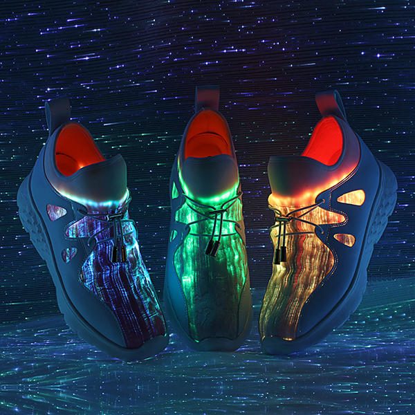 Lysesko Usb Lading Fargerike Led Walking Sneakers