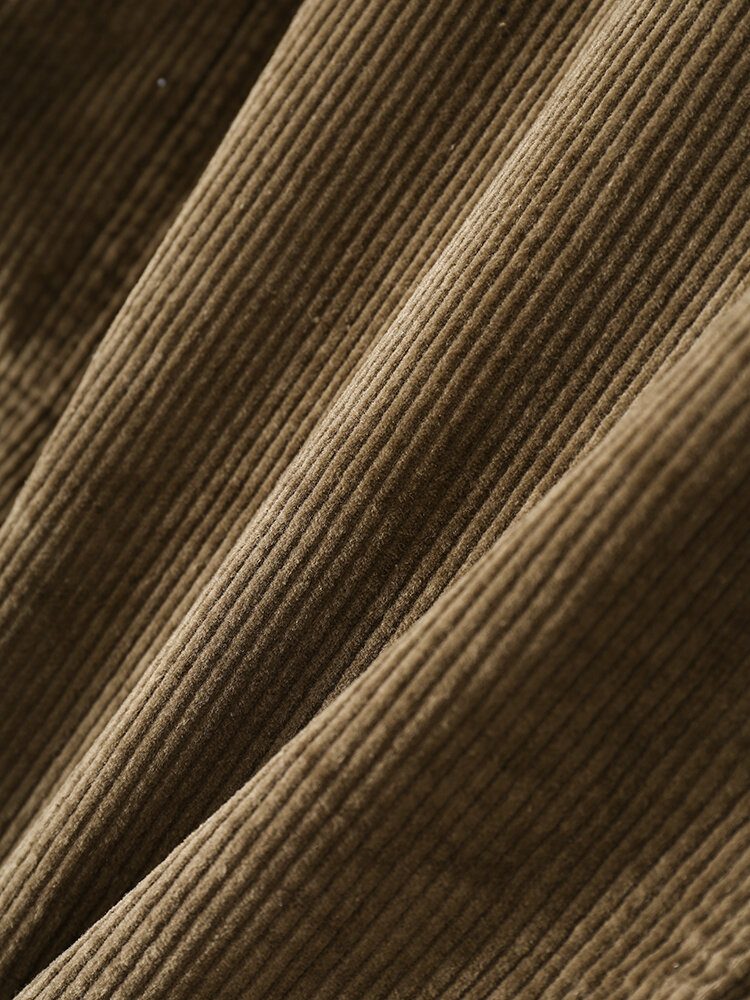 Herre Corduroy Lammeull Multilommer Tykke Varme Casual Jakker